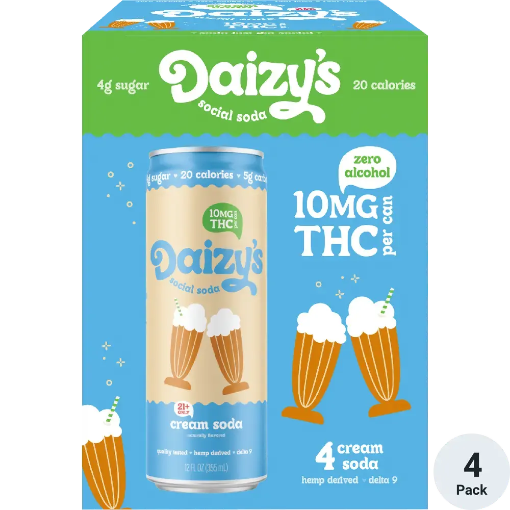 Daizy's - THC 10mg - Cream Soda - 4 Pack 12oz Can