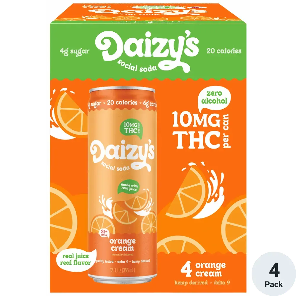 Daizy's - THC 10mg - Orange Cream - 4 Pack 12oz Can