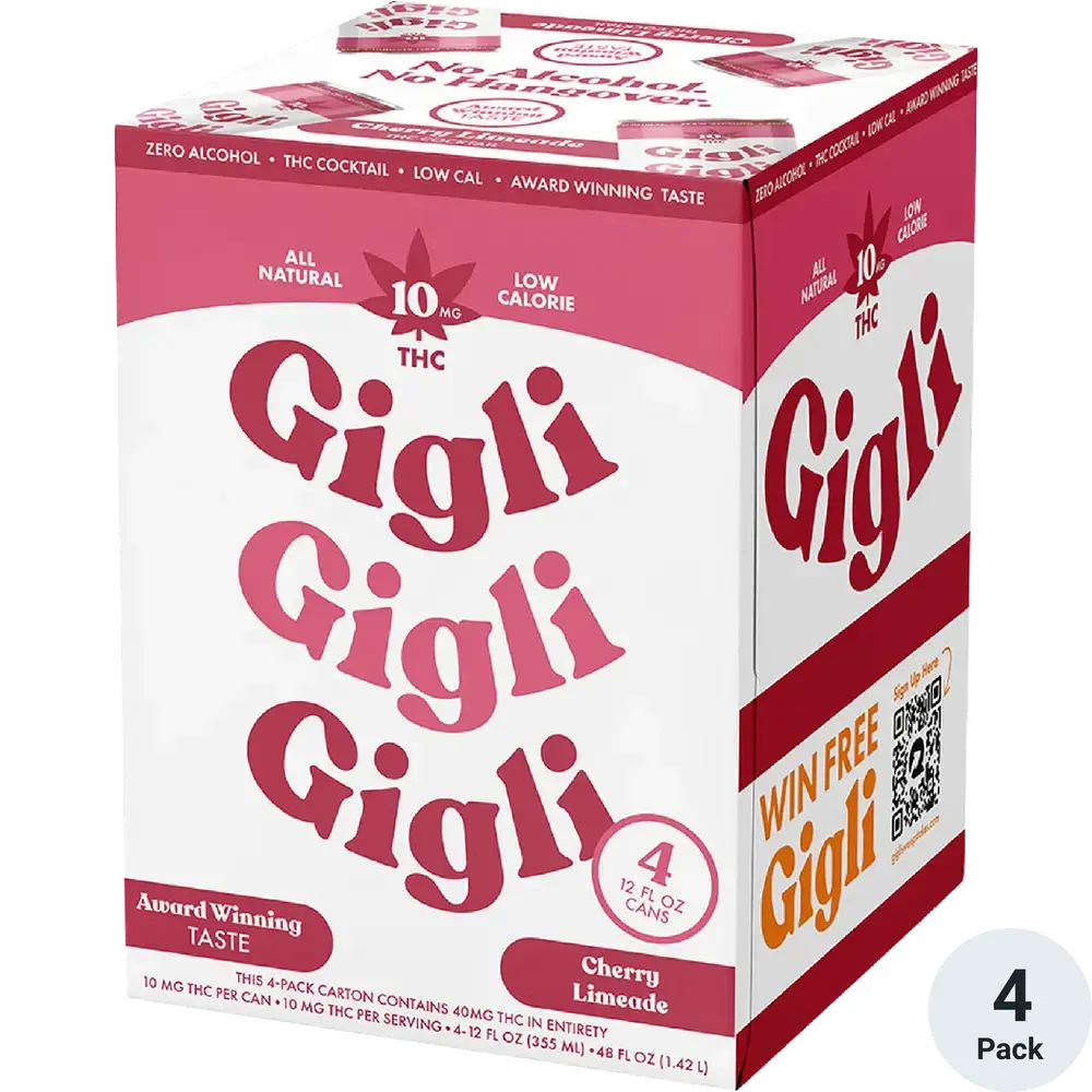 Gigli - THC 10mg - Cherry Limeade - 4 Pack 12oz Can