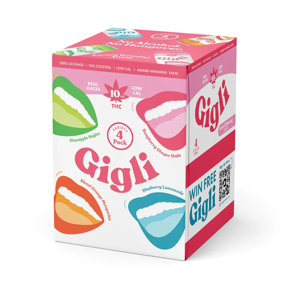 Gigli - THC - 10mg - Variety Pack - 4 Pack 12oz Can