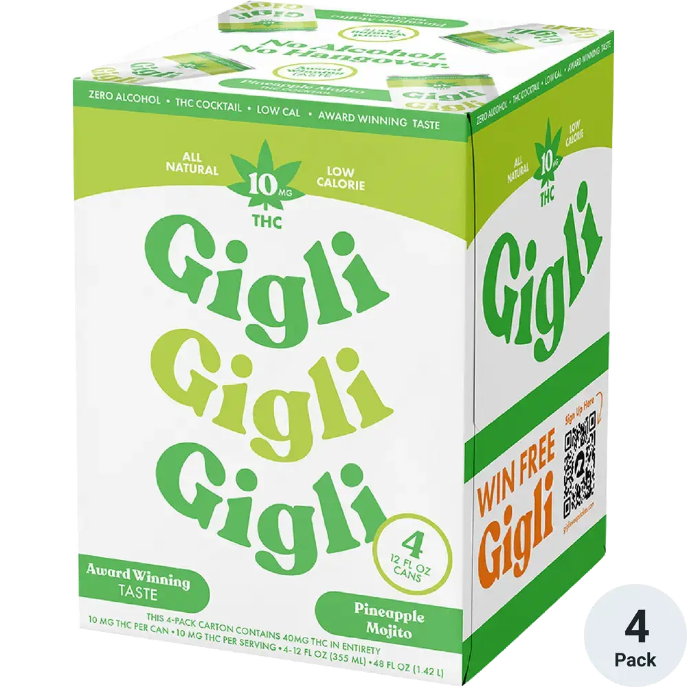 Gigli - THC 10mg - Pineapple Mojito - 4 Pack 12oz Can