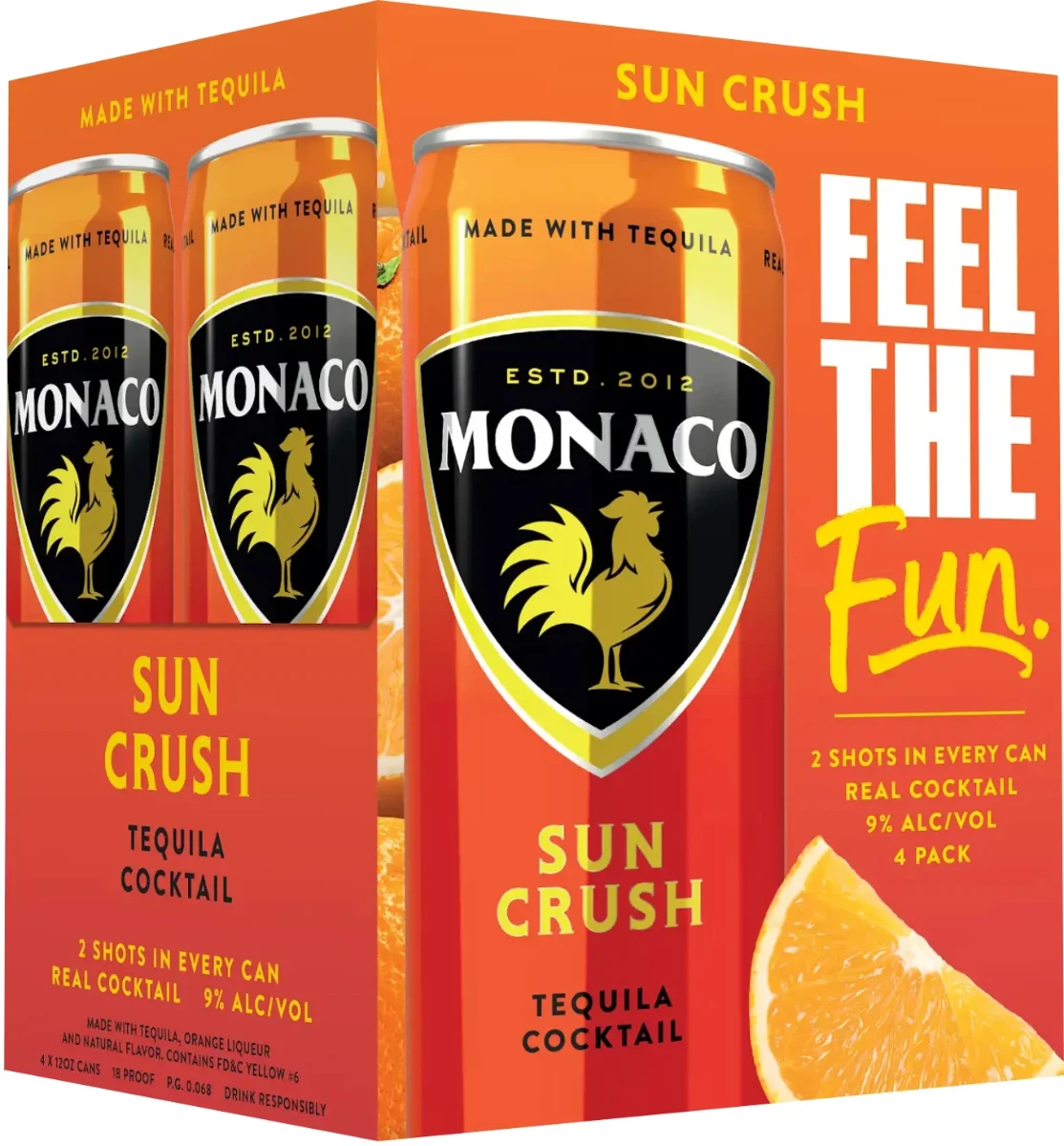 Monaco - RTD - Sun Crush - 4 Pack 12oz Can