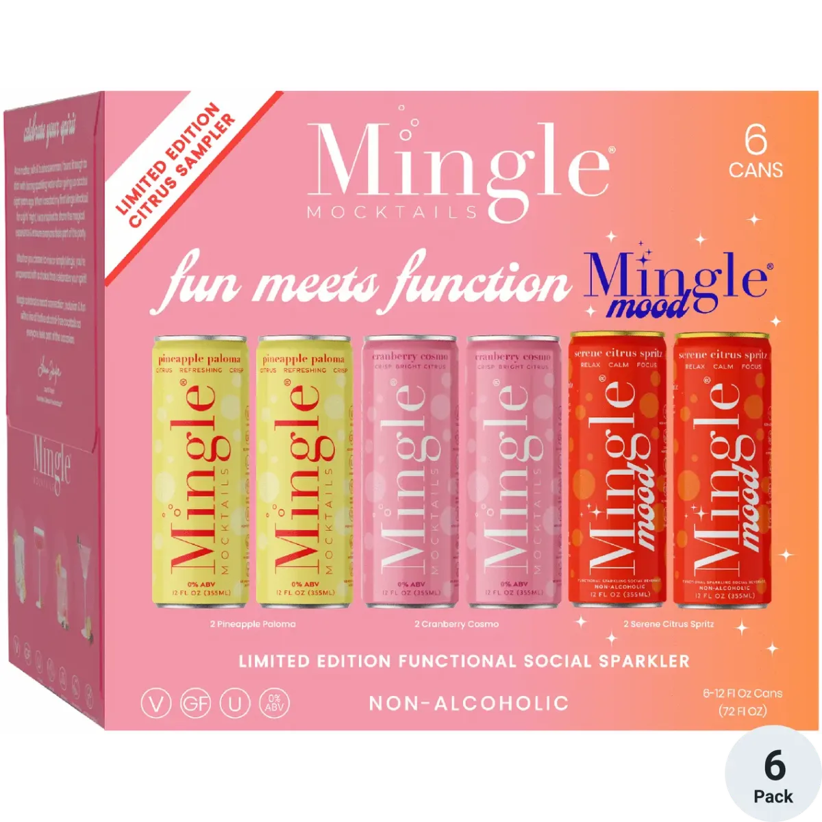 Mingle - N/A Mocktails - LTO - Citrus Sampler - 6 Pack 12oz Can