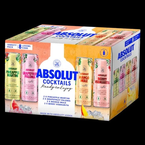 Absolut - RTD - Variety Pack - 12 Pack 12oz Can