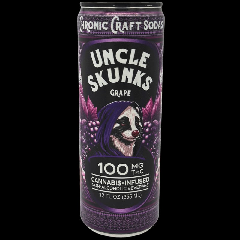 Uncle Skunks - THC 100mg - Grape - Single 12oz Can